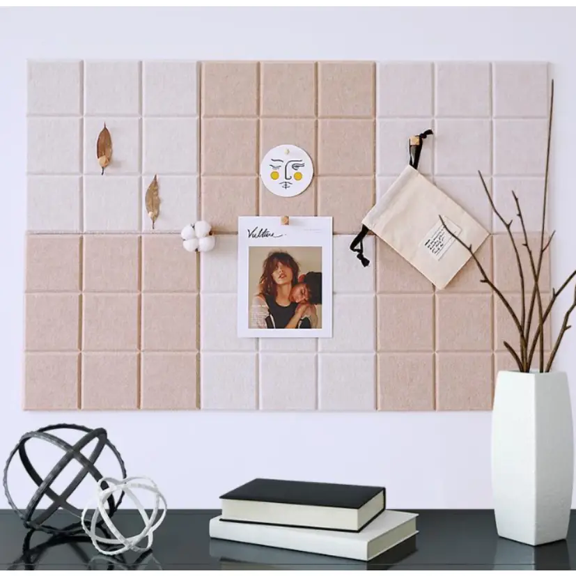 [Ready Stock] Memo Notice Board Nordic Photo Wall Decor Message Note Papan Notis Soft Felt Square Notice Board