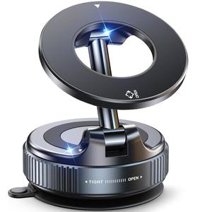 スマートフォン用のポケットサイズの折りたたみ可能な携帯電話ホルダー、360°調節可能な磁気電話ホルダー、磁気吸引カップ電話ホルダー