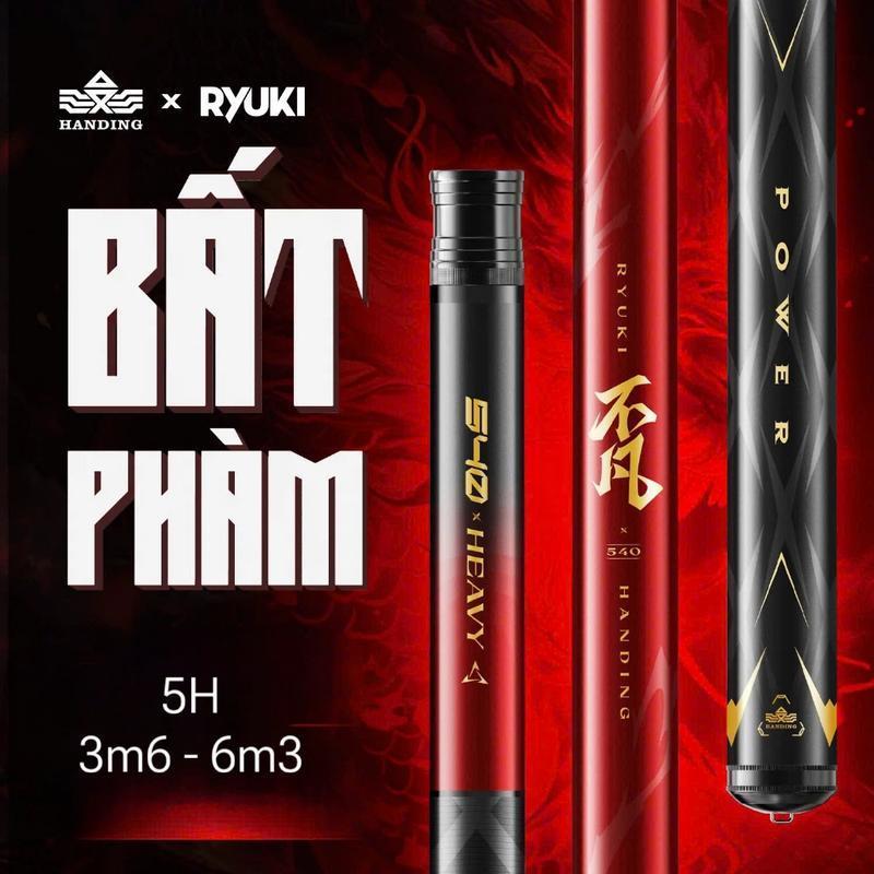 Cần Câu Tay Ryuki Bất Phàm 5H Phôi Carbon Xoắn X Toàn Thân – Nhẹ – Tải Cá Tốt – Độ Cứng 5H
