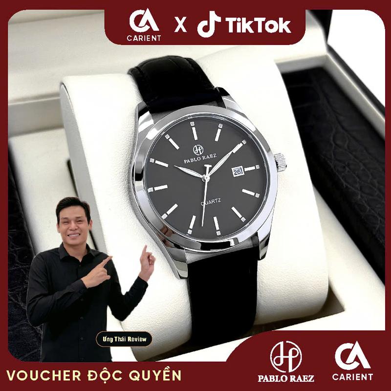Đồng hồ nam dây da PABLO RAEZ 2880 cao cấp chống nước có phản quang CARIENT