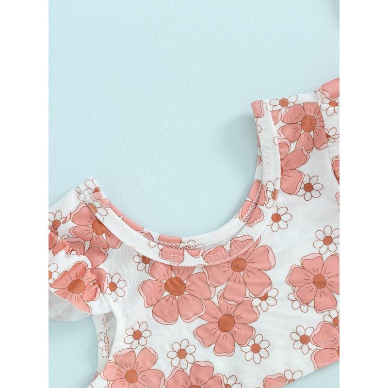 Toddler Girls Three Piece Swimsuits Fly Sleeve Bikini Set Beachwear Summer Bathing Suits,Cute,Soft,Comfortable,Fitted,High-quality,Fashion,Elastic,Daily Wear,6-24 Months,2-3 Years 7