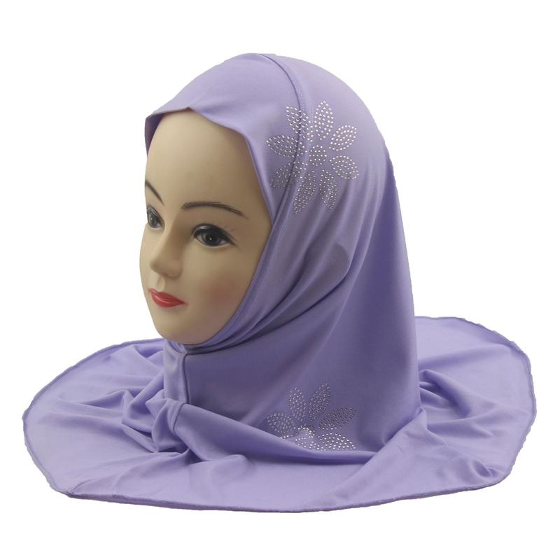 Product Introduction of 4 to 8 Years Old Little Girls' Rhinestone Hat Malay Scarf Headscarf  H002 8
