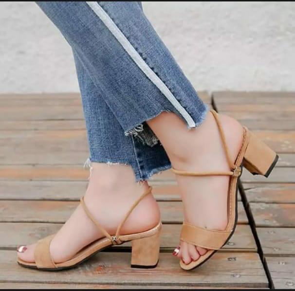 RMG1 sandal Perempuan heels terbuka lucu viral tiktok kekinian korea terbaru 2023 hitam merah marun Santai Bisnis 0
