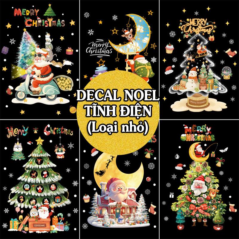 DECAL NOEL 2025 – HÍT TĨNH ĐIỆN Dán kính Cây Thông Noel Trang Trí và Ngôi Nhà Tuyết