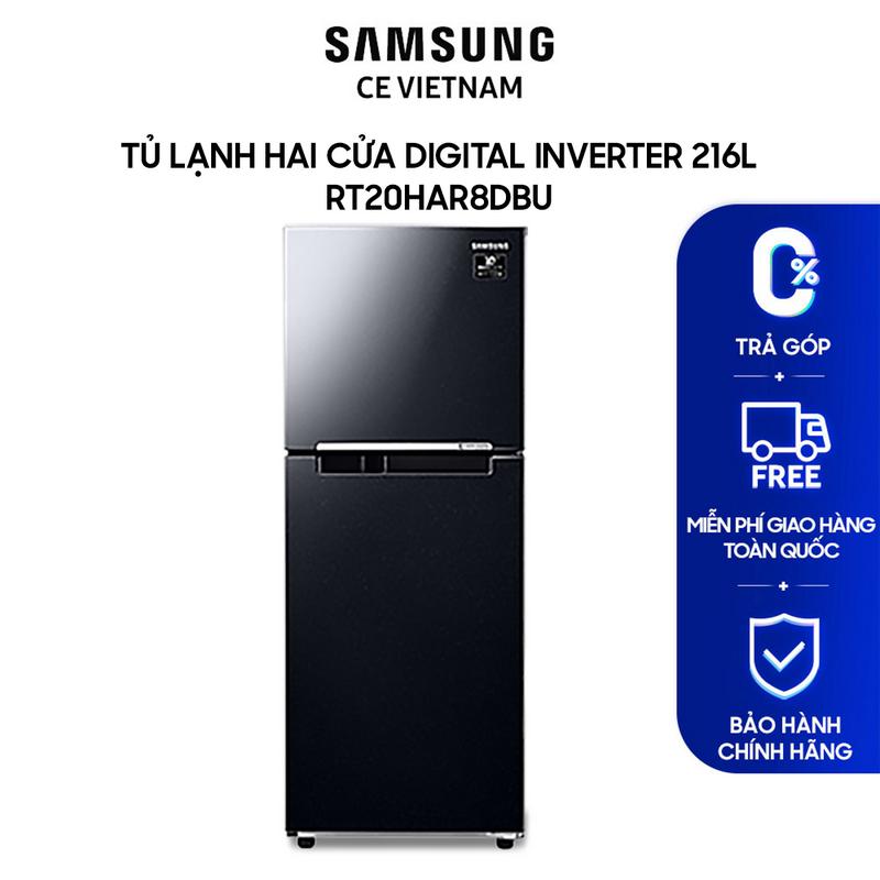 [Freeship] Tủ Lạnh Samsung Ngăn Đông Trên với Digital Inverter 216L màu Đen RT20HAR8DBU/SV (giao hàng sau 15 ngày)