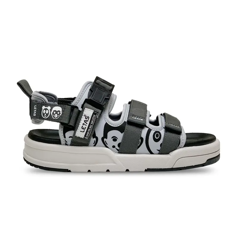 Giày Sandal Hiệu LETAS Nam Nữ 3 Quai Ngang Dán Xé Quai Hậu Tháo Rời D714 4