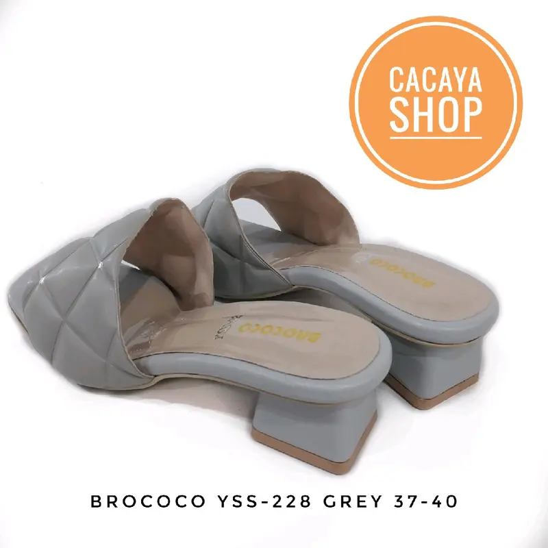 SANDAL HEELS CACAYA BROCOCO YSS 228 BLACK GRAY CREAM 8