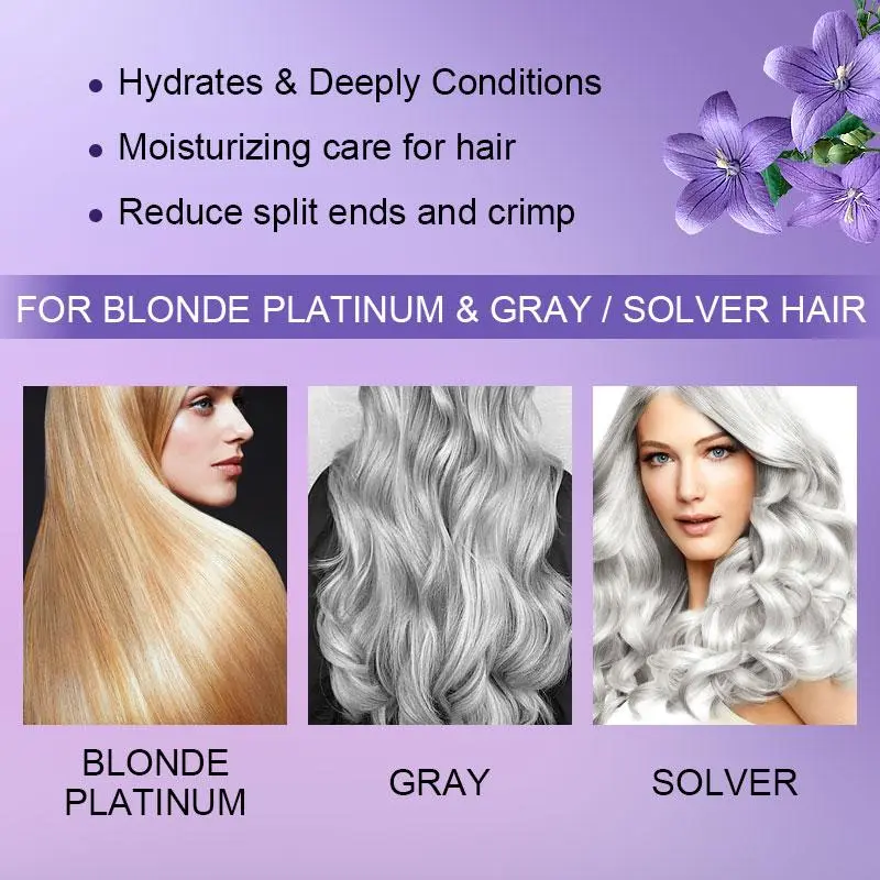 Purple Hair Mask, 1 Piece Moisturizing & Nourishing Hair Mask for Thickening & Strengthening Hair, Hair Care & Styling Product for Women & Girls 6