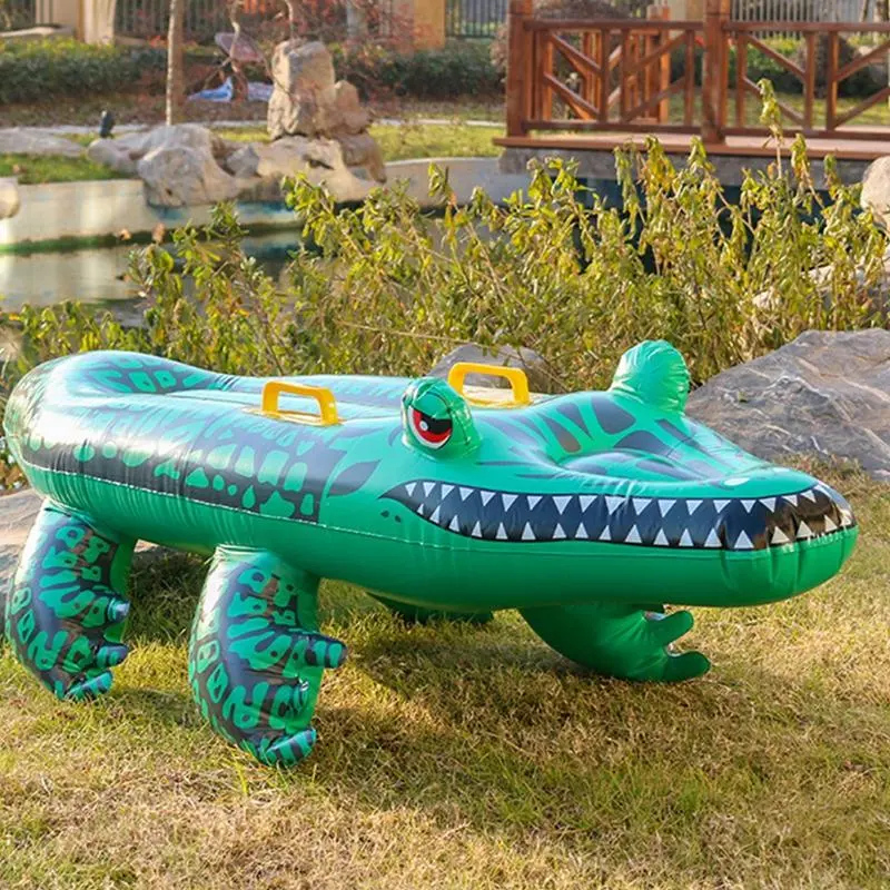 Inflatable Crocodile Design Swimming Board, Cute Inflatable Swimming Board, Floating Swimming Board, Swimming Accessories, Summer Swimming Supplies 2