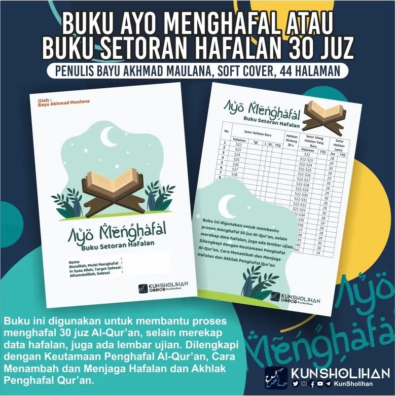 Buku Ayo Menghafal Buku Setoran Hafalan 30 Juz Soft Cover Soft Cover
