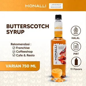 Monalli Syrup - 750 mL Butterscotch Syrup_Sirup Cafe & Coffee Premium_Sirup Kopi_Sirup Mocktail