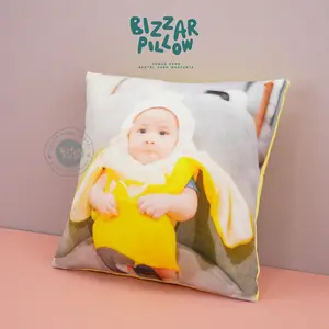 Bizzarpillow Bantal Foto Custom Fullprint 30x30 cm Kain Yelvo – Isi Silikon | Hadiah BZ025