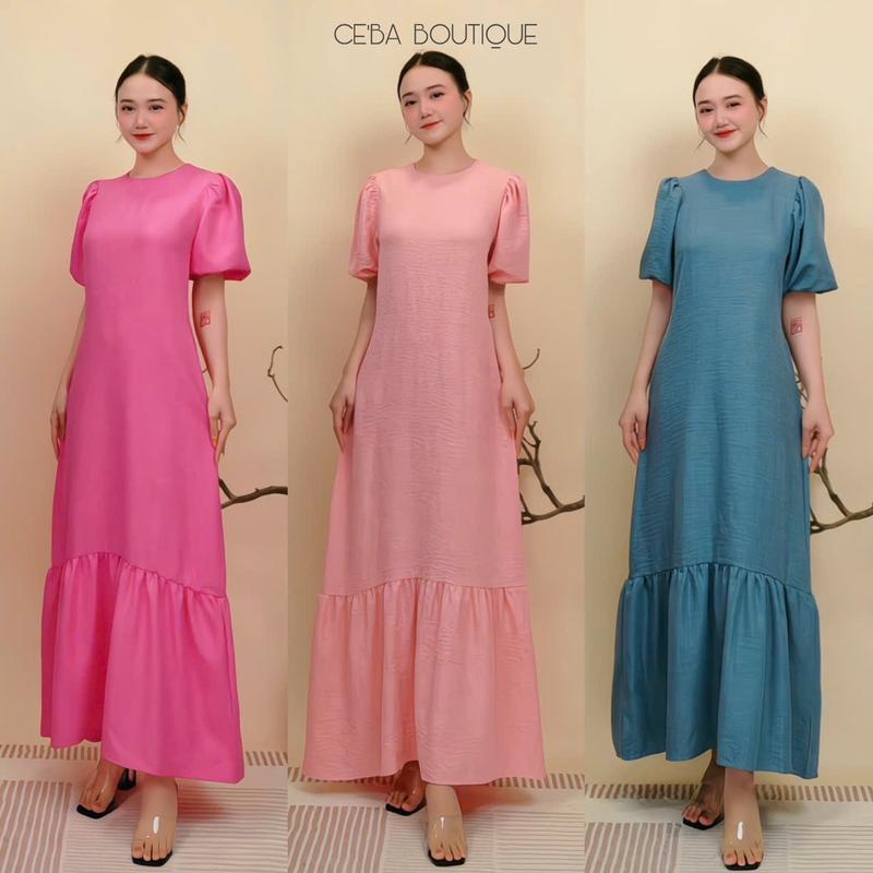 D104 - Đầm Suông Đuôi Cá Tay Bồng Basic CEBA BOUTIQUE