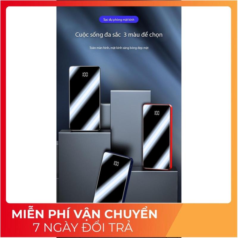 SẠC CỰC NHANH - PIN SẠC DỰ PHÒNG 30000MAH MẶT GƯƠNG ĐEN HUYỀN THOẠI (cao_nhien_thith) [Gương] 5
