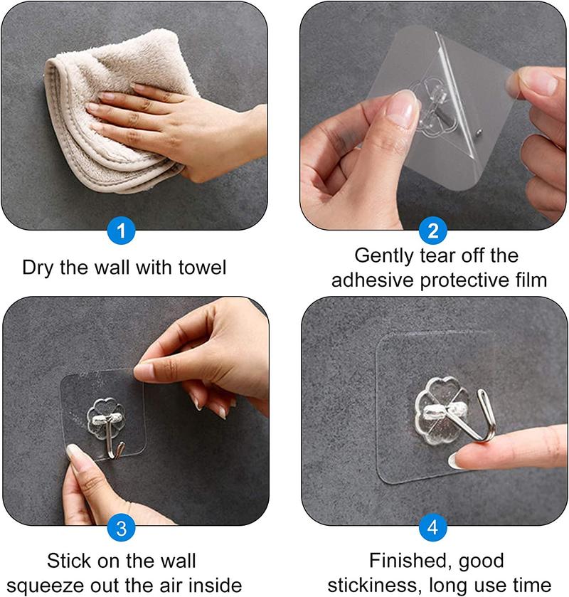 Product Introduction of Móc Tự Dính, Chịu Lực, Móc Treo Tường Trong Suốt, Đa Năng, Thích Hợp Cho Chìa Khóa Cửa, Khăn, Tường, Cho Phòng Tắm Và Gia Đình, 1 Cái 17
