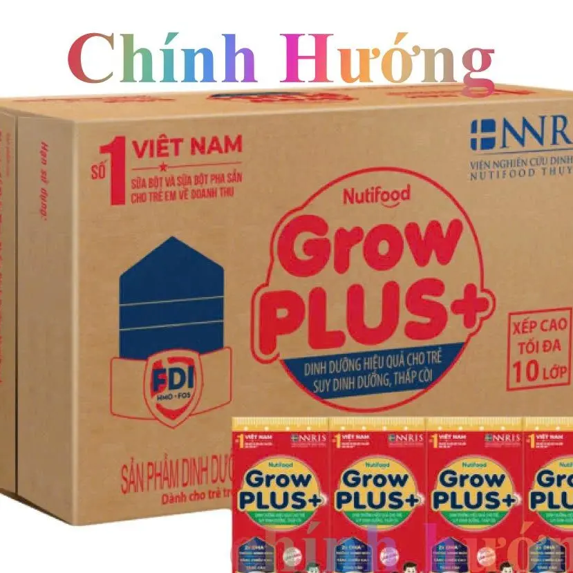 Thùng 48 hộp 110ml-Sữa Pha Sẵn GrowPlus Đỏ (Nutifood) Với Công Thức Dinh Dưỡng FDI