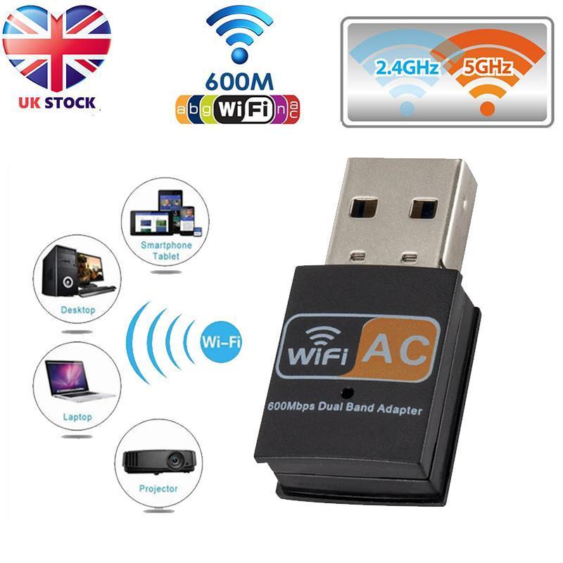 Product Introduction of 600 Mbps 2.4-5Ghz USB Dual Band Wireless Adapter WiFi Dongle 802.11 AC Laptop PC 12