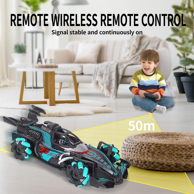Product Introduction of Car Toy Remote Control Car Toy Four-Wheel Drive Light Spray Racing Gesture Induction F1 Equation Stunt Drift Car Children's 16
