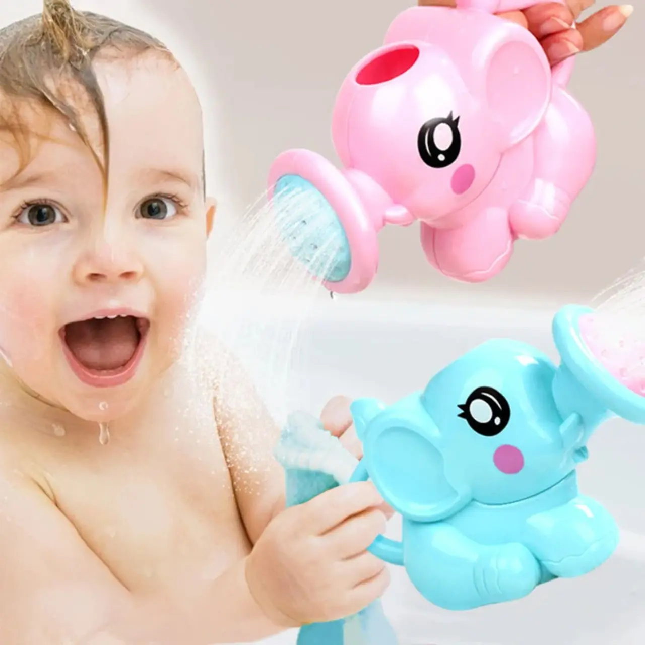 Baby Bath Toys Lovely Plastic Elephant Shape Water Spray for Baby Shower Swimming Toys