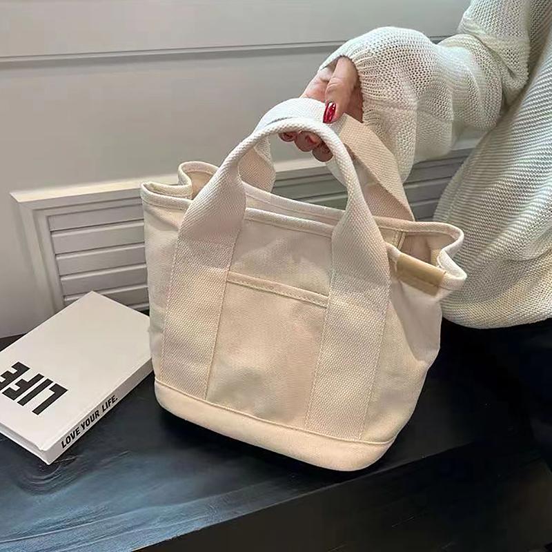 Product Introduction of 1PC Cartoon Rabbit Carrot Women Handbag Canvas Women's Tote Bag Portable Large Capacity Multi Pocket Lunch Bag 15