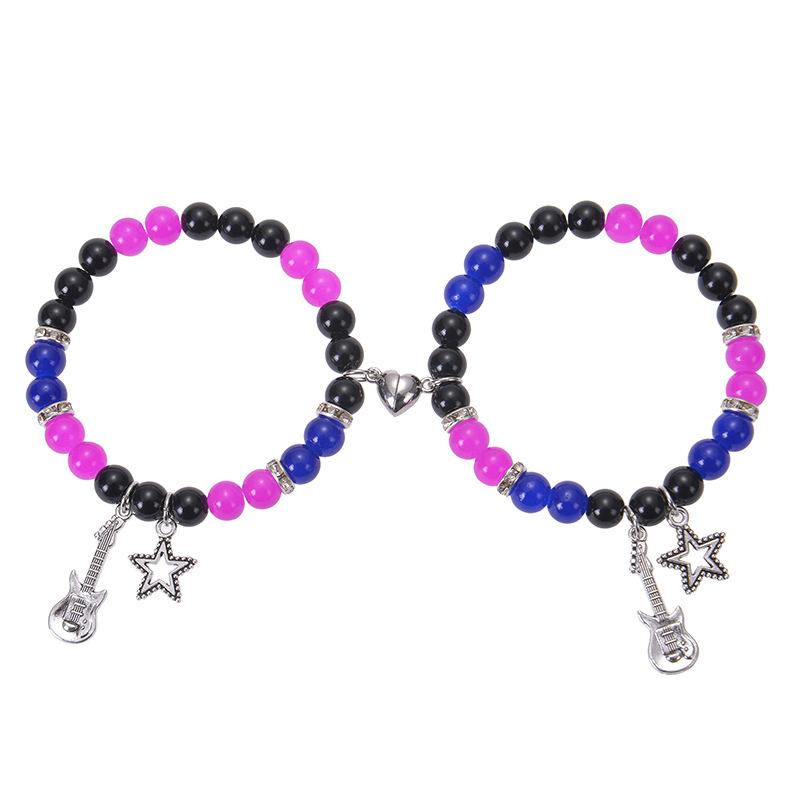 Product Introduction of spiderman bracelet, gwen and miles couple bracelet, love heart magnetic 12