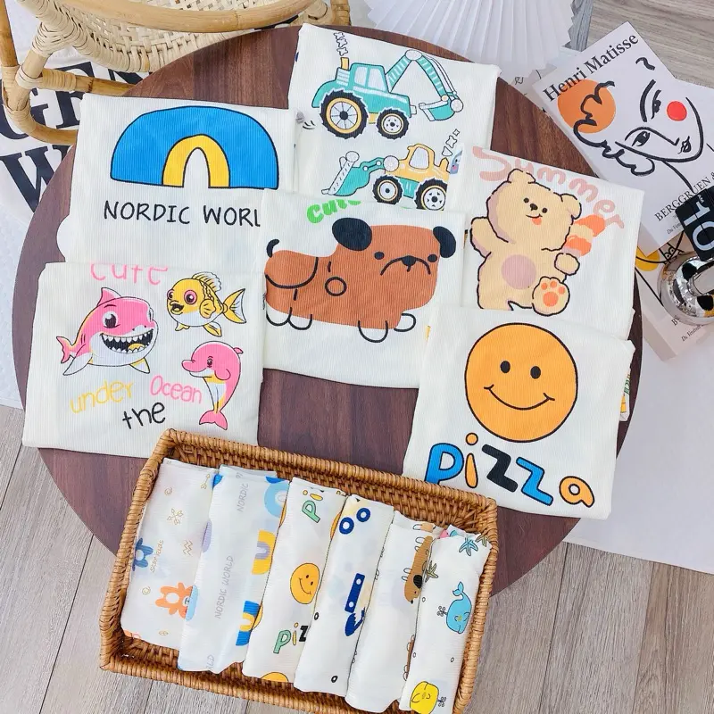 Bộ dài tay thun tăm mềm mịn (6-16kg), mỏng mát in hình dễ thương cho bé trai bé gái (chọn mẫu) 3