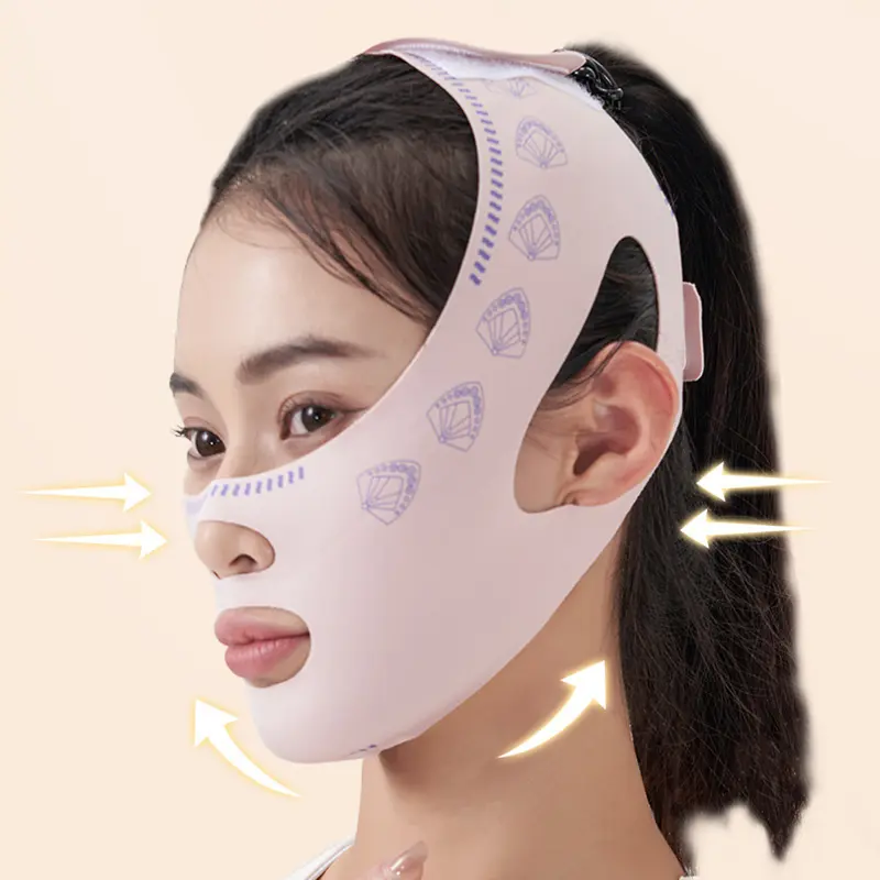 หน้ากากแบบชินซูปใหม่ ดีไซน์ V-line สำหรับสร้างหน้ากากใบหน้า แกะสลักใบหน้า เหมาะสำหรับการนอนหลับ มาส์กหน้า พร้อมสายรัดใบหน้า ผิว Face