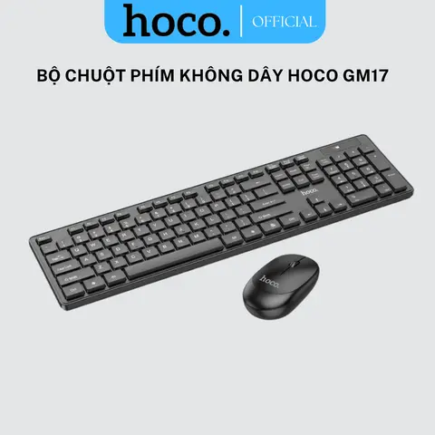 Bộ bàn phím và Chuột không dây Hoco GM17 Wireless 2.4G (USB) nhẹ đẹp dành cho máy tính PC và Laptop