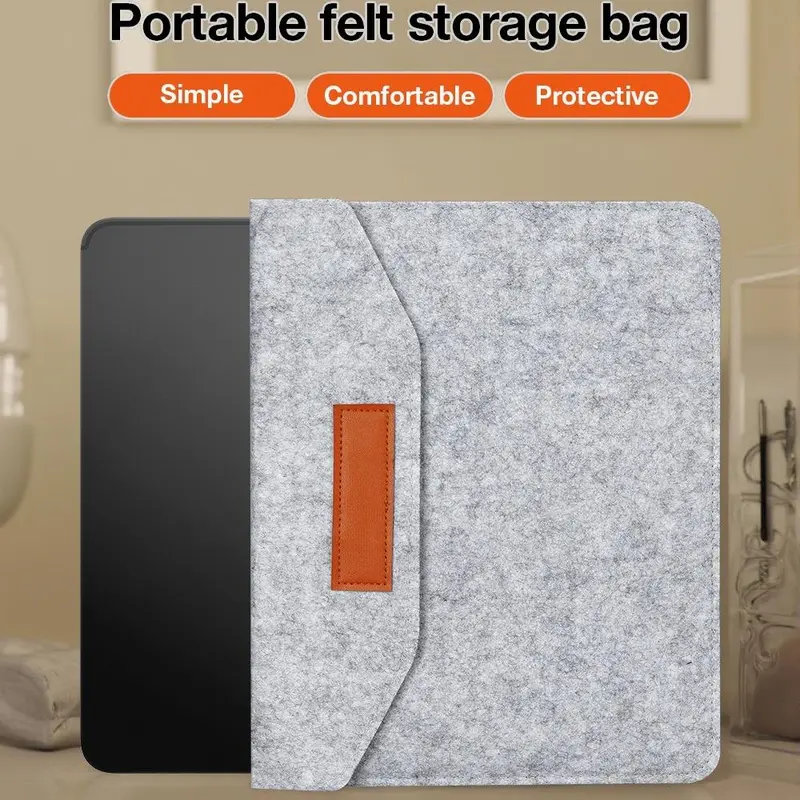 Solid Color Felt Tablet Case, Portable Tablet Storage Bag, Tablet Protective Cover for iPad, Huawei, Samsung, Xiaomi 1