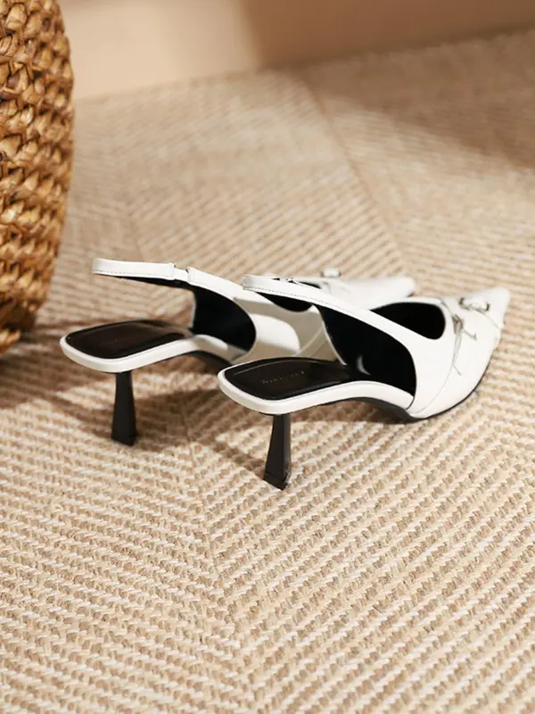 Women's Elegant Solid Color Stiletto Slingback Heels, Fashionable Pointed Toe High Heel Shoes for Party, Daily Clothing Decor for Women & Girls 2