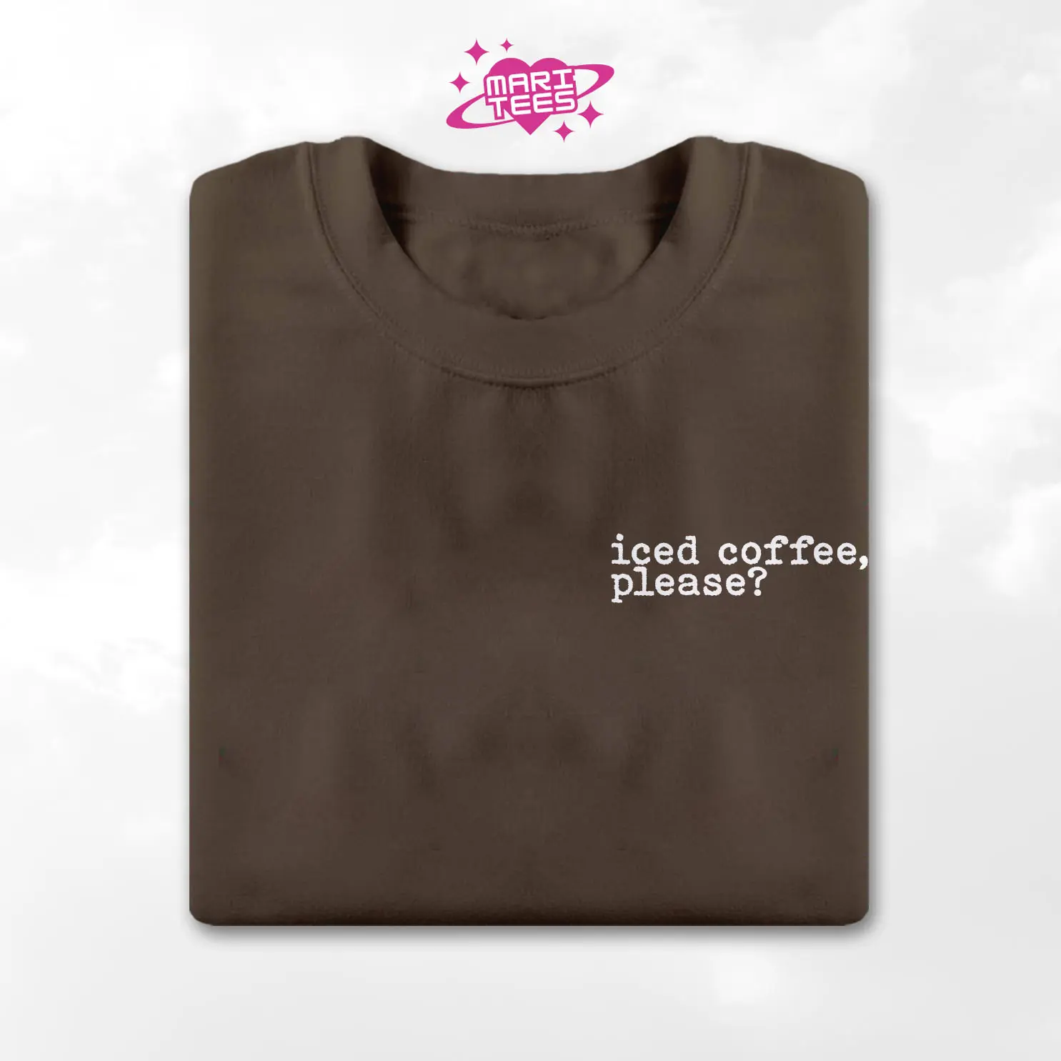 Iced Coffee Statement Minamalist Print Cotton Tshirt Unisex for Men & Women Round Neck Tees Casual Top Womenswear Streetwear Comfort Summer Short Sleeve Crewneck