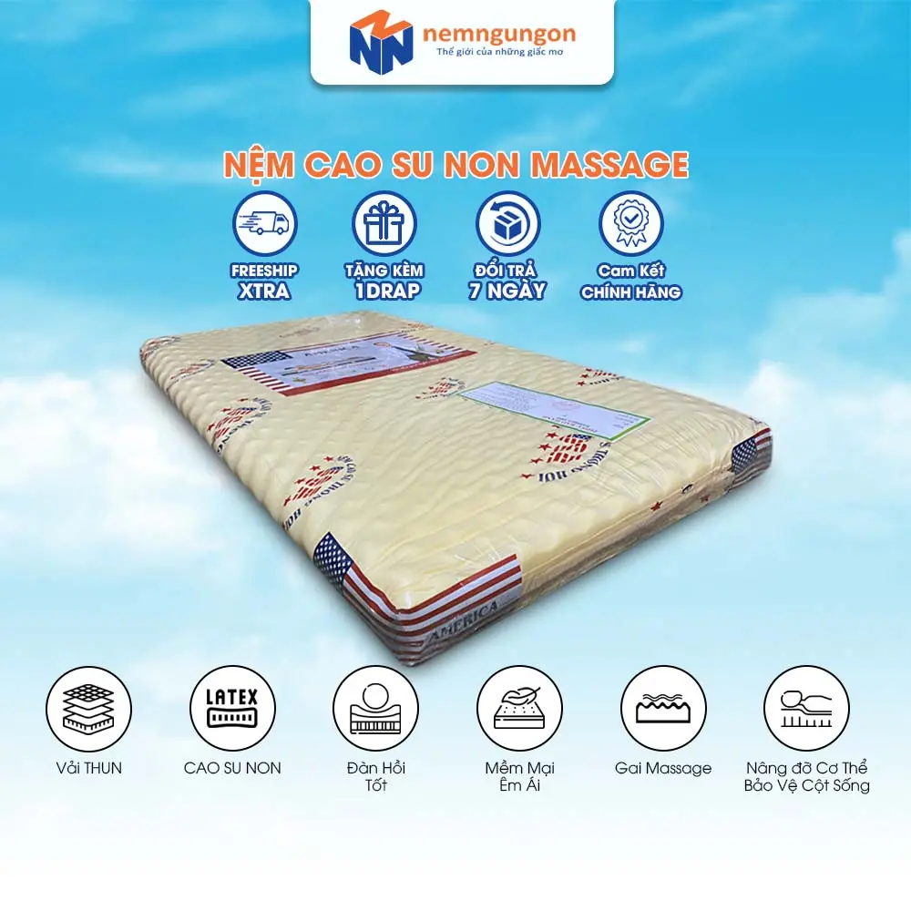 Nệm cao su non (mút Foam) mát xa America mềm mại êm ái dày 3cm