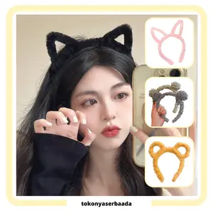 TSA (COD) Bando Kartakter Telinga Beruang Bear bulu korea kekinian Bandana bando handuk Aksesoris Rambut Headbands