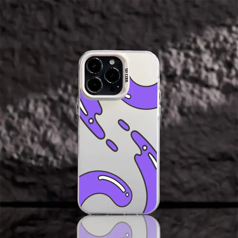 Pelindung Ponsel Animasi 8 untuk iPhone 15 14 13 12 11 Pro Max X XR XSMAX 8 7 Plus dengan Tutup Belakang White Matte Shockproof Protection 2