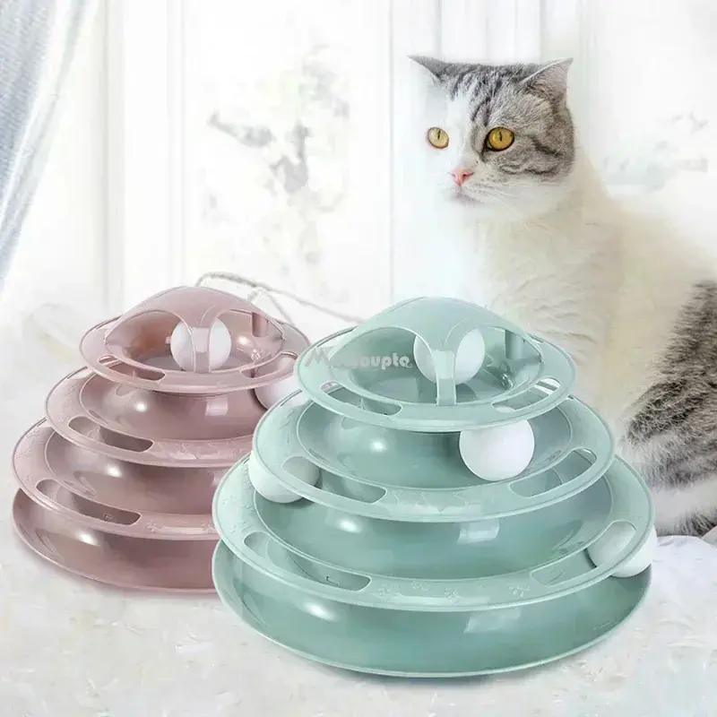3/4 Levels Cats Toy Tower Tracks Cat Toys Interactive Cat Intelligence ...