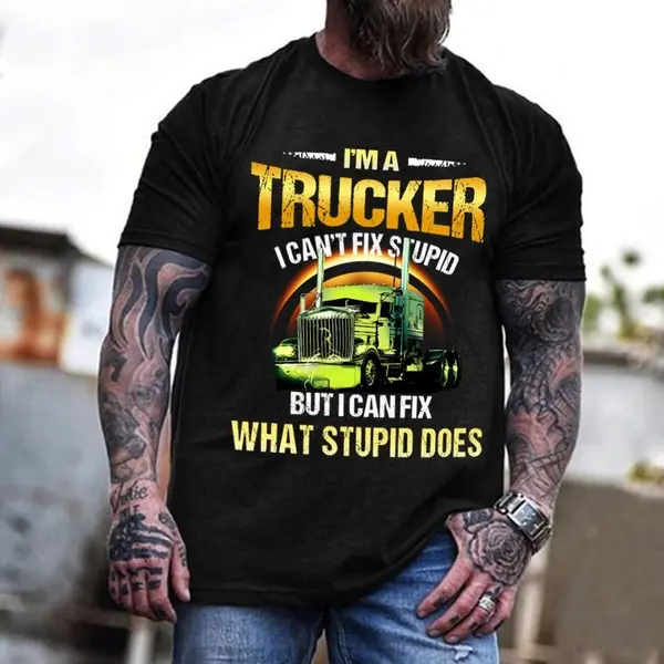 Truck Driver Short Sleeves T Shirts I'm A Trucker T-Shirt for Men