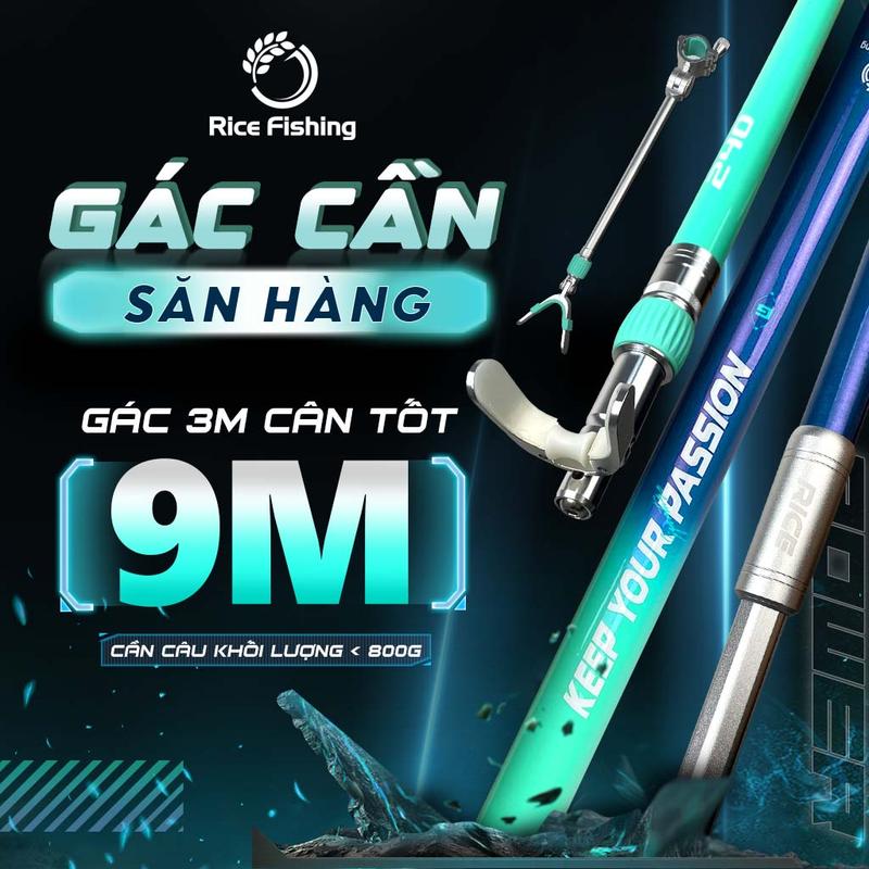 Gác cần câu đài Săn Hàng Rice Fishing chất liệu Carbon 24T cao cấp thao tác nhanh tiện lợi KK-55