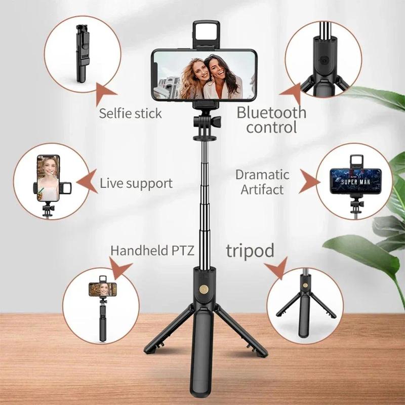 Product Introduction of Selfie Stick Wireless Tripod Stand with Light Bluetooth Remote Extendable Tripod for iPhone Mobile Phone Tiktok Live Streaming 26