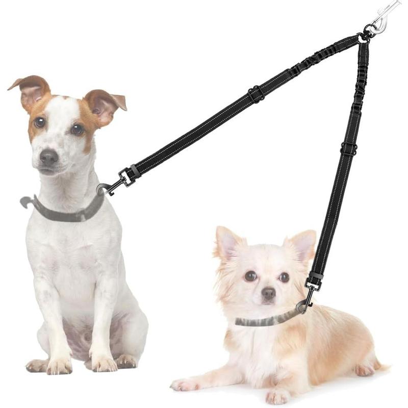 TikTok Shop Double Dog Leash No Tangle 360 Swivel Rotation Reflective Lead Attachment Adjustable Length Dual Two Dogs Lead Splitter Comfortable Shock Absorbing Walking Training for 2 Dogs