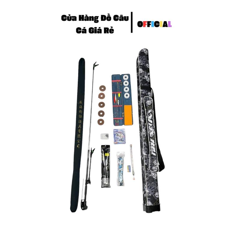 Bộ Cần Câu Cá Đầy Đủ - Kèm Cần Câu 5H 4m5 -Bao Đựng Cần - 5 Phao Ngày - 1 Phao Điện - Cuộn Cước 100m - Dây Cuốn Cần - Hộp Phao Xanh - 5 Trục Nâu Buộc Sẵn - Hộp Lưỡi - Gác 2m1 ultra - Thẻo Cước  - Phao Điện Kèm Pin - Bộ Đầy Đủ Bắt Cá Fishing Đi Câu Nữ