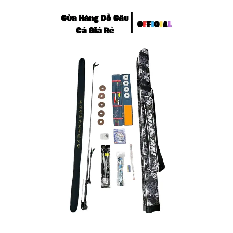 Bộ Cần Câu Cá Đầy Đủ - Kèm Cần Câu 5H 4m5 -Bao Đựng Cần - 5 Phao Ngày - 1 Phao Điện - Cuộn Cước 100m - Dây Cuốn Cần - Hộp Phao Xanh - 5 Trục Nâu Buộc Sẵn - Hộp Lưỡi - Gác 2m1 ultra - Thẻo Cước  - Phao Điện Kèm Pin - Bộ Đầy Đủ Bắt Cá Fishing Đi Câu Nữ 0