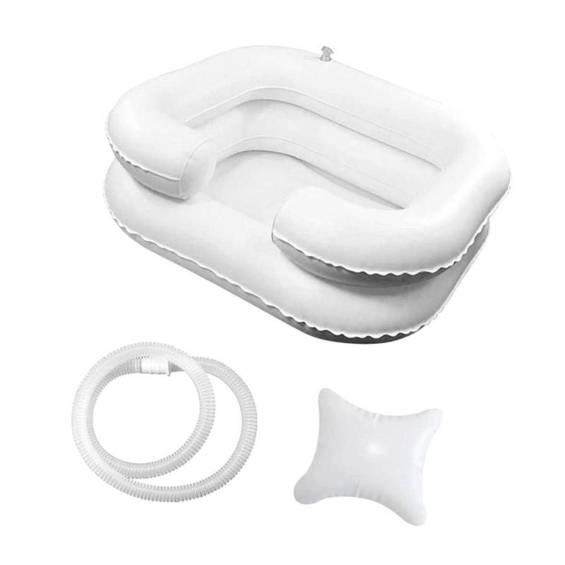 Inflatable Shampoo Basin for Bedridden Travel Foldable with Pillow ...