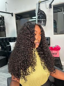 4x4 Hd Lace Front Wigs Human Hair, Deep Wave Lace Front Wigs for Women, Gorgeous Fluffy Wigs with Baby Hair Bangs, Human Hair Wigs for Party, Daily Use