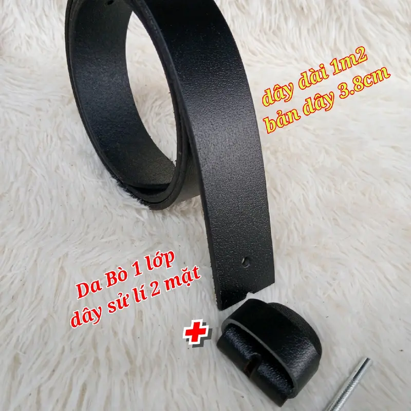 Dây Thắt Lưng Da bò Không Đầu khóa ( Da Bò thật 100.% ) bản dây 3.8cm 6