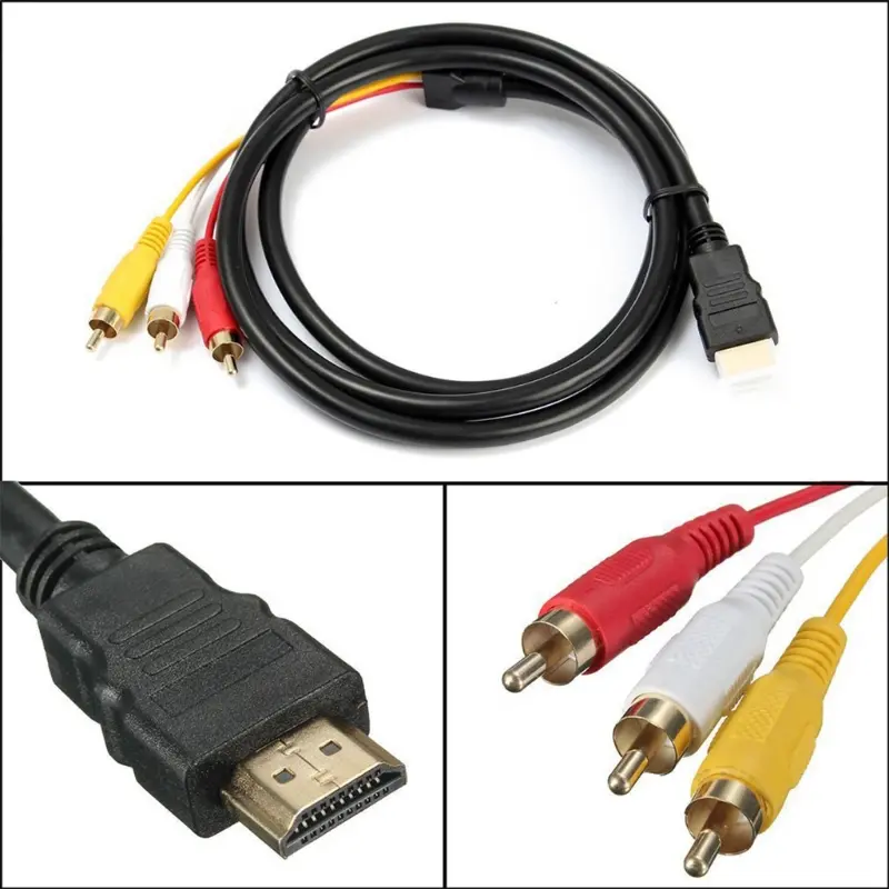 Bộ Chuyển Đổi Cáp HDMI Sang 3RCA AV, Shuma Chuyên Nghiệp, Đầu Nối Tổng Hợp Nam Cho M / Cho M, Thích Hợp Cho Máy Phát, DVD, Bộ Thu HDTV