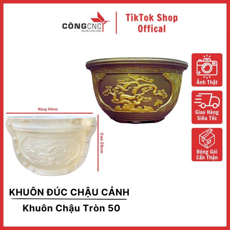 Khuôn Đúc Chậu Cảnh Tròn 50 TQ