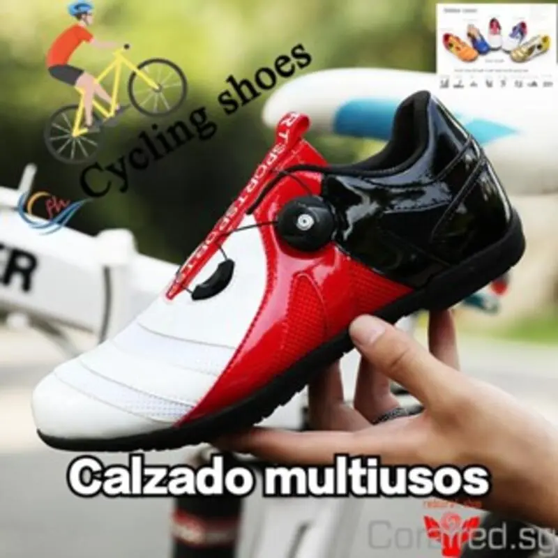 Lid sales event Bicycle 37-46 lockable road bike breathable non-locking rubber sole shoes Couple style non-slip rubber-soled cycg sneakers