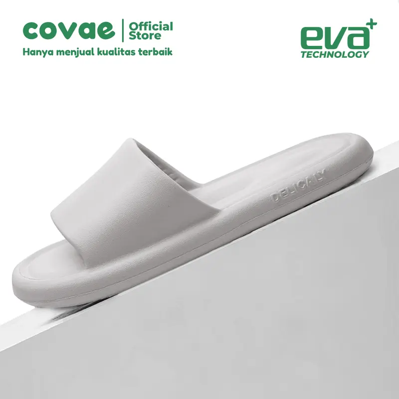 COVAE Sandal Clay 2 New Model Sandal Slide Pria Super Empuk Ringan Anti Slip - Grey 1