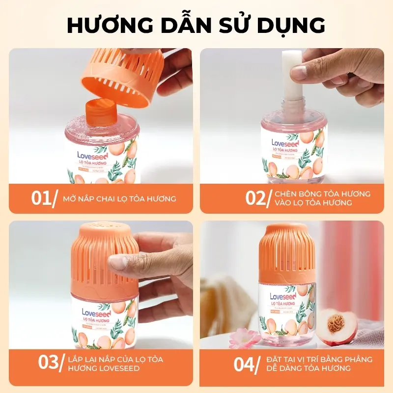 Lọ tỏa hương thơm DREAMOFLOVE, Sáp thơm phòng khử mùi cho phòng ngủ, Lọ tinh dầu thơm phòng khuếch tán hương thơm. 7