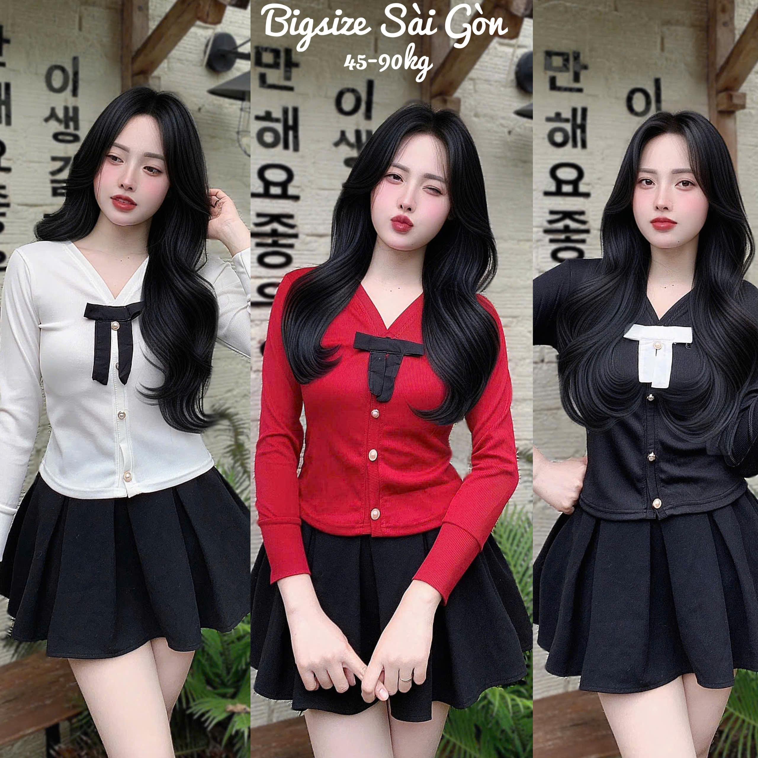 [Sale 59k] Áo Thun Nữ Tay Dài Phối Nơ Tiểu Thư Vải Nỉ Tăm 45- 90Kg Bigsize Dễ Thương Top Nữ Women - B.1449